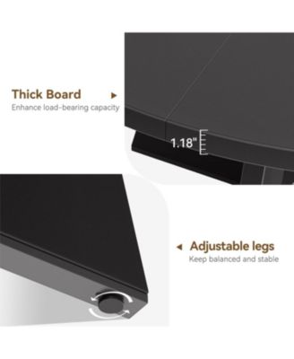 47" Round Dining Table Set for 4 to 6, Farmhouse Kitchen Table with Wooden Top and Pedestal Base, Circle Dinner Table