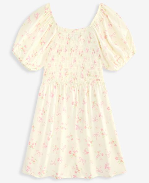 Платье Peanuts Snoopy Ditsy Smocked Skort Dress для девочек, цвет: Белый