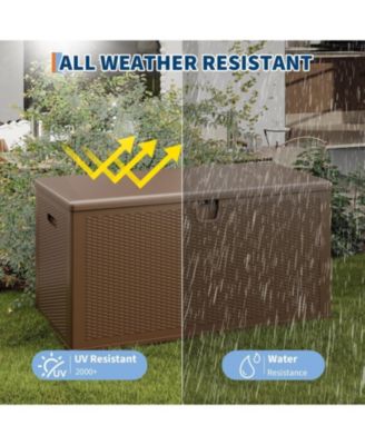 Premium Pro Edition 150 Gallon Lockable Resin DeckBox,Waterproof&UV-Resistant Outdoor Storage Box with Lockable Lid for Outdoor Cushion Storage