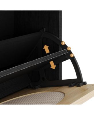 Shoe Cabinet with 2 Flip Drawers and 1 Pull-Out Drawer, Free Stand Shoe Storage Cabinet, 3 Adjustable Shelf, Narrow Shoe Cabinet