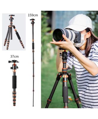 BA225 5-Section Carbon Fiber Tripod/Monopod with 360-Degree Ball Head, 17.6 lbs Capacity
