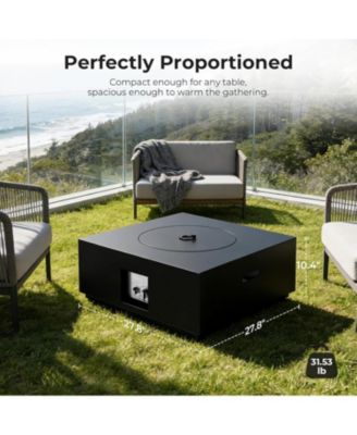 28" Square Propane Fire Pit Table, 40,000 BTU with Cover