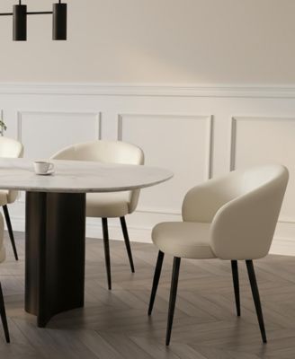 Looma Faux Leather Upholstered Dining Side Chairs, Set of 2