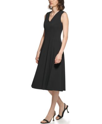 Women's Sleeveless V-Neck Midi Dress
