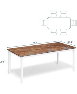 Kitchen Table 79 inch Large Industrial Dining Room Table for Dining Room, Home Office, Living Room