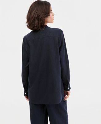 Women's Puff-Print Button-Front Tunic