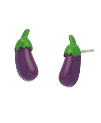 Purple Hothouse Bloom Eggplant Stud Earrings