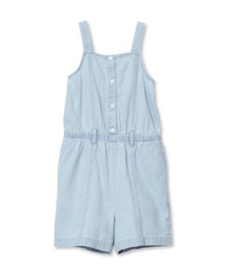 Lands End Girls Lightweight Denim Romper Dress - Light blue 32$