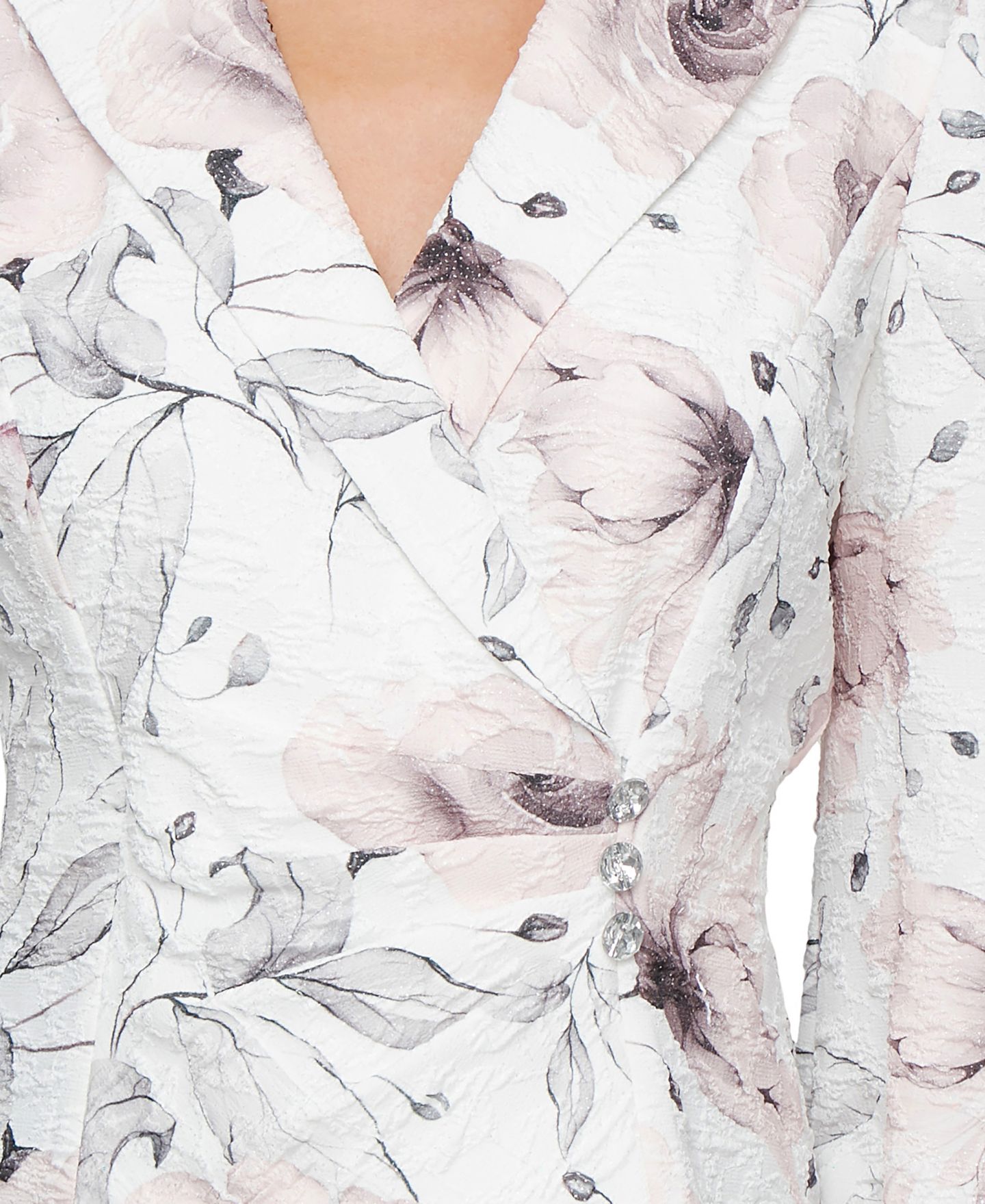 Женский топ Alex Evenings Printed Knit Side Closure V-Neck Top, цвет: Слоновая кость розовый — фото 2