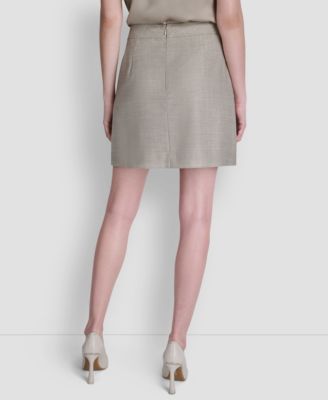 Women's Windowpane Melange Mini Skirt