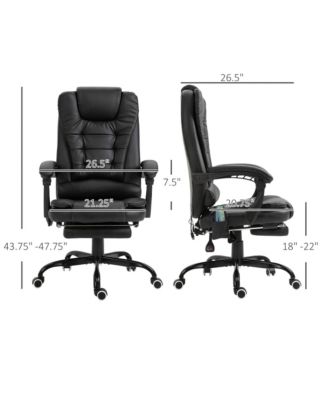 7-Point Massage Office Chair High Back Executive Recliner with Lumbar Support
