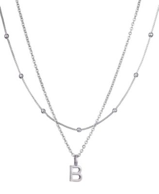Silver Layered Initial Necklace