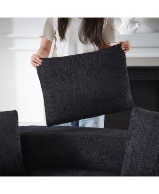 106.3-inch V-Shape Modular Sectional Sofa with Throw Pillows