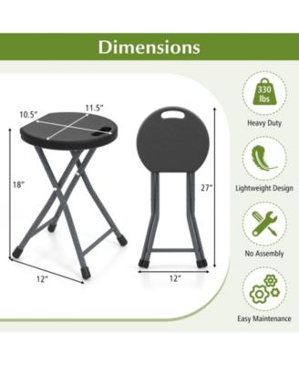 Folding Stool with Built-In Handle for Adults, Portable Seat
