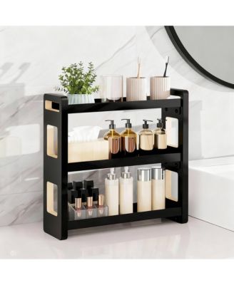 Solid Wood 3-Tier Organizer: Multi-Purpose for Bath & Kitchen
