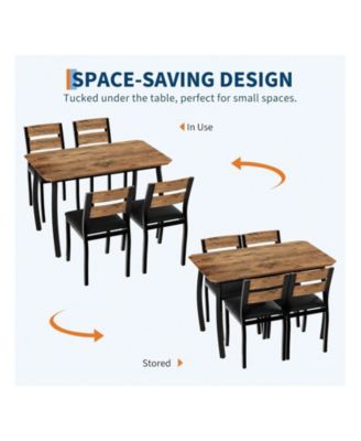 Kitchen Table Dining Table Set For 4 5 Piece Metal Frame Kitchen Table And Chair Set for Dining Room