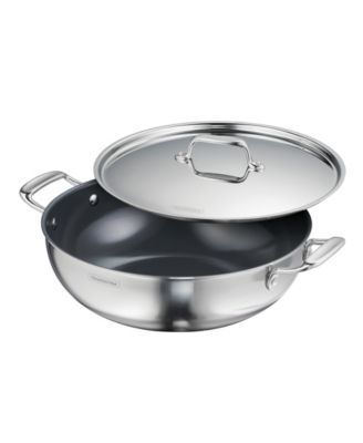 Utsava Tri-Ply Clad Stainless Steel 6-Quart Covered Kadai
