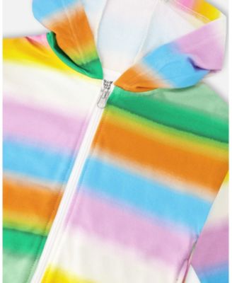 Big Girls Printed French Terry Zip Front Hoodie