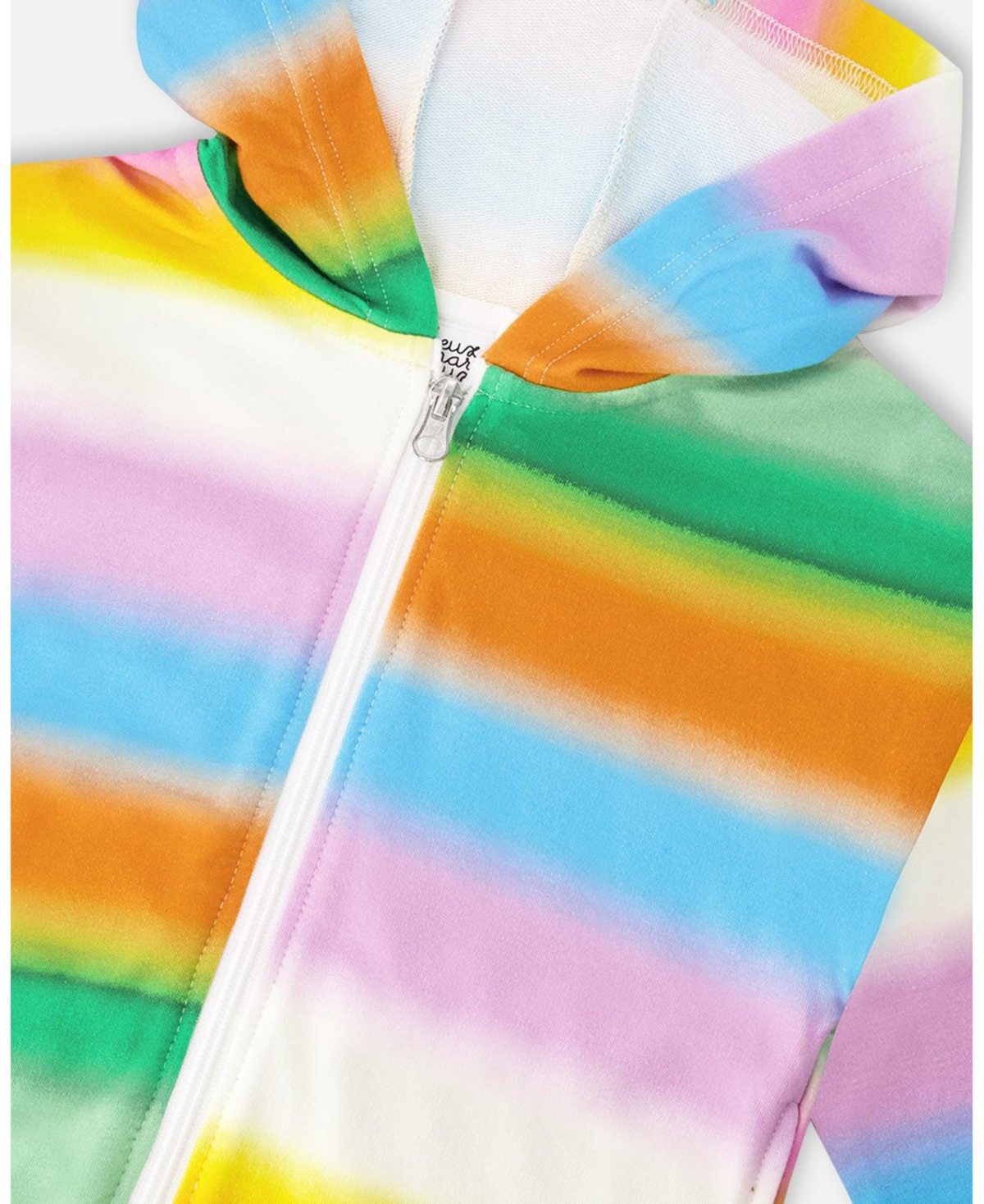 Deux par Big Girls Printed French Terry Zip Front Hoodie