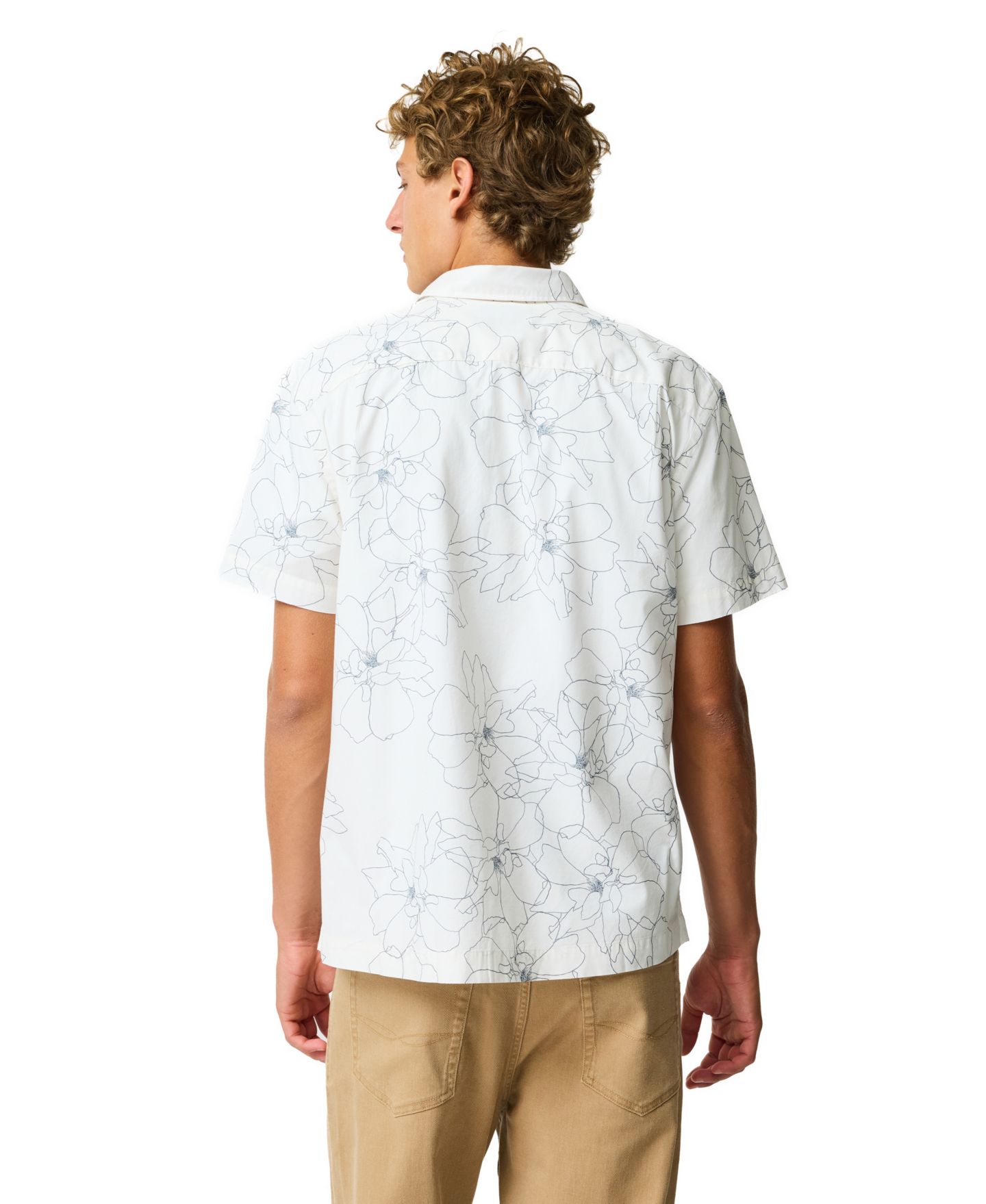 Мужская рубашка Rodd & Gunn Regular Fit Bird Rock Short Sleeve Cotton, цвет: Фарфоровый — фото 5