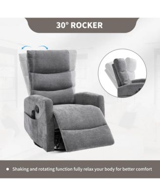 Heat Massage Manual Recliner Chair with Rocker and Swivel