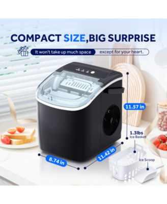 Countertop Ice Maker — Portable, Self-Cleaning, 26.5 lb/24H, 9 Bullet Cubes in 6 Min, Includes Basket & Scoop — Home, Kitchen, Office, Bar, RV