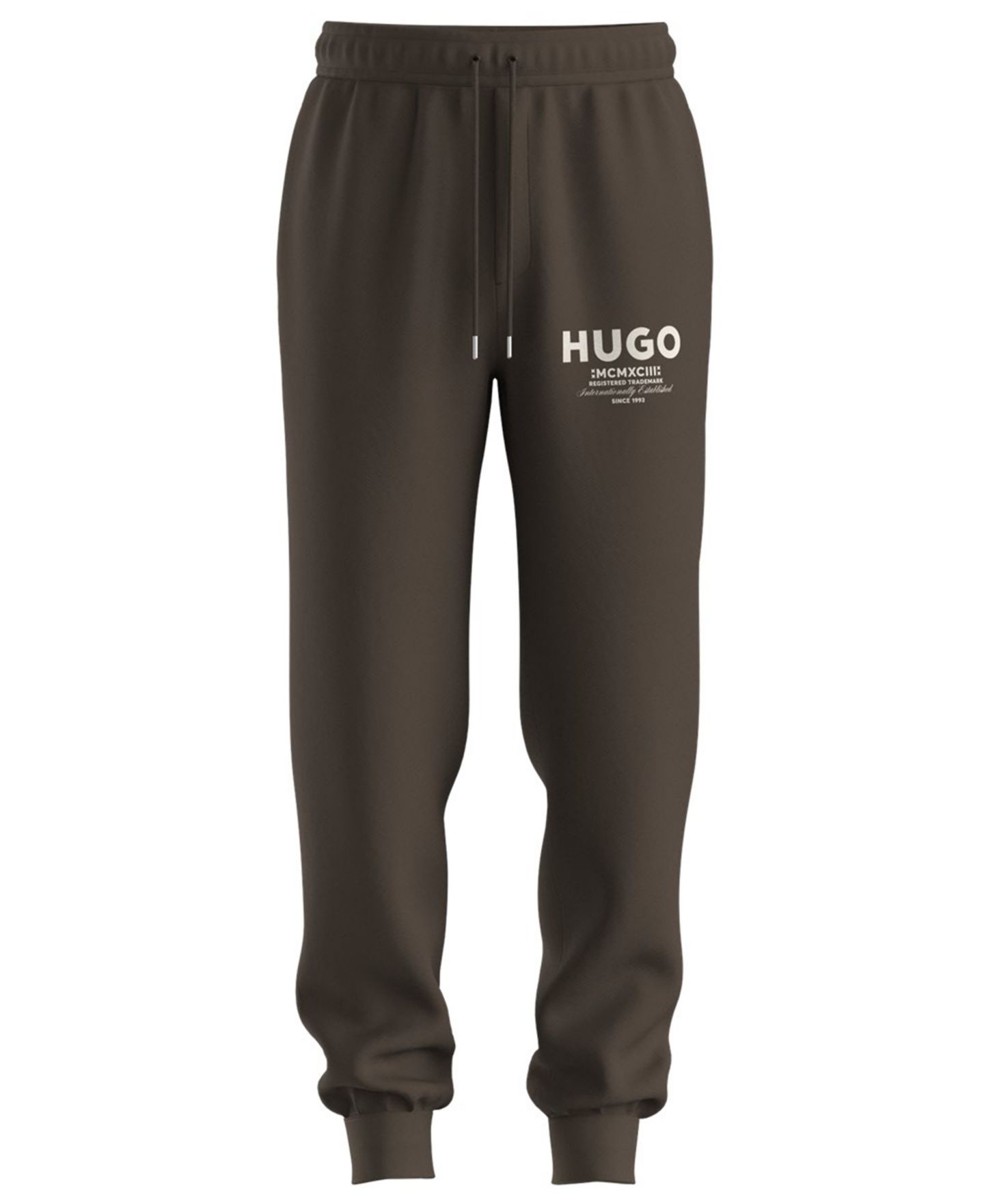 Мужские брюки Hugo Boss Nevez Drawstring, цвет: Тёмный коричневый — фото 1
