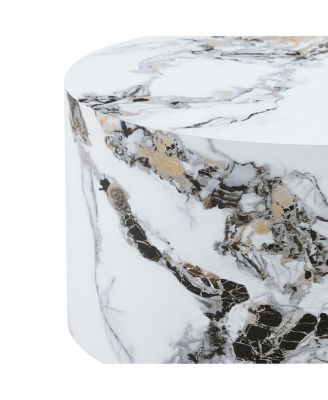 Simple Marble Texture Round MDF Coffee Table (23.6" x 11.8)