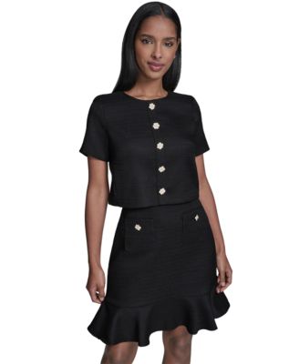 Women's Crewneck Ruffle Hem Dress