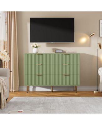 Zebra Six Drawer Cabinet with Large Desktop and Honeycomb Design, Practical Storage Solution for Bedroom