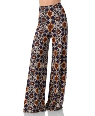 Women's Wide-Leg Patterned Palazzo Trousers