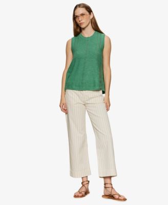 Petite Marine Wide-Leg Cropped Capri Pants