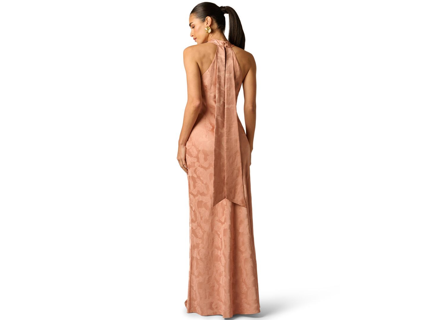 Женское платье Adrianna Halter Neck Tail Woven Ball Gown, цвет: Мокко латте — фото 5