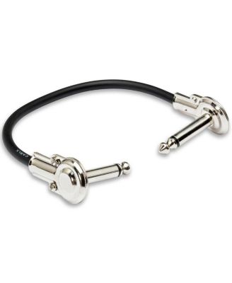 1/4" Phone Right Angle Male to 1/4" Phone Right Angle Male Guitar Patch Cable, 6", 6 Pack