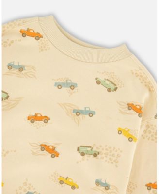Big Boys French Terry Sweatshirt Beige Jeep Print