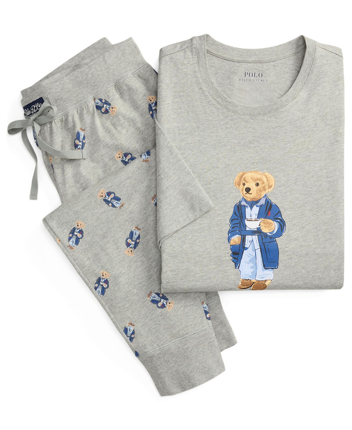 Пижамный комплект для мужчин, 2 предмета — Polo Ralph Lauren, цвет: Меланжевый — фото 5