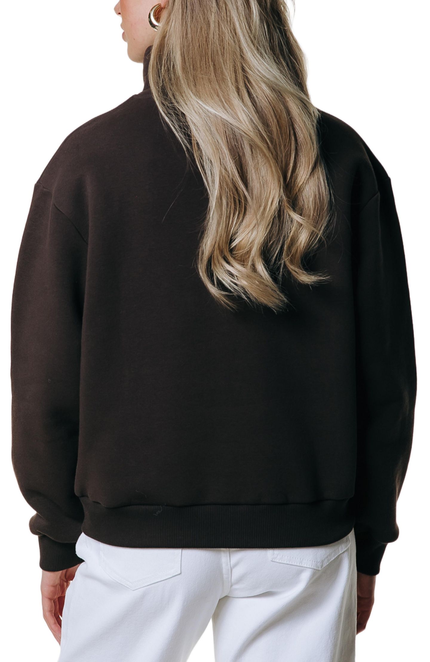 Женский топ Colourful Rebel Uni Logo Wave Zip Sweat, цвет: Коричневый — фото 2