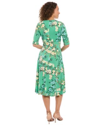 Women's Keyhole Neck Midi Dress