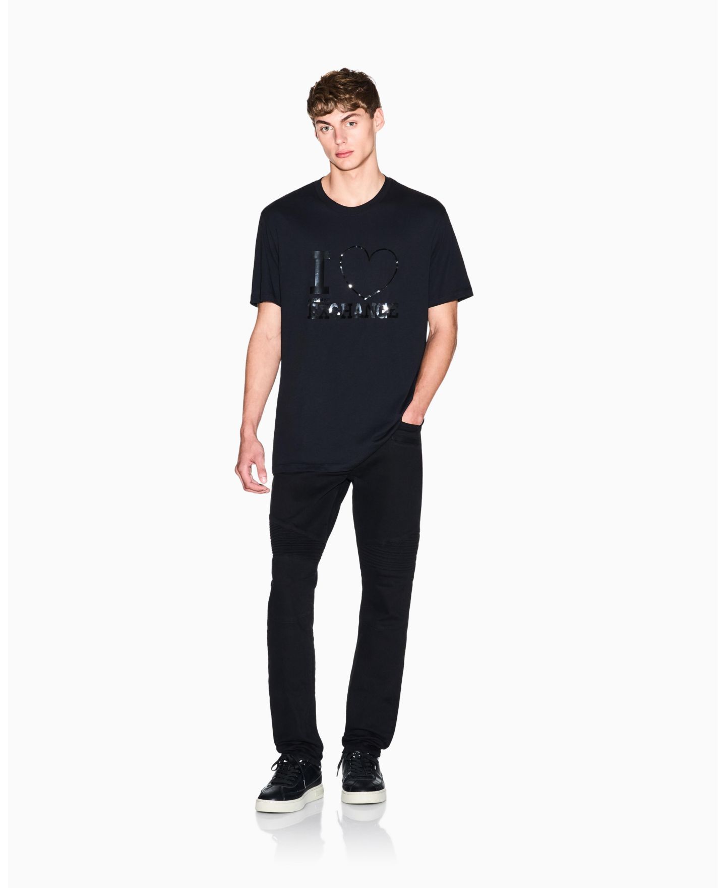 Мужские джинсы A|X Armani Exchange J27 Skinny Biker, цвет: Чёрный — фото 2
