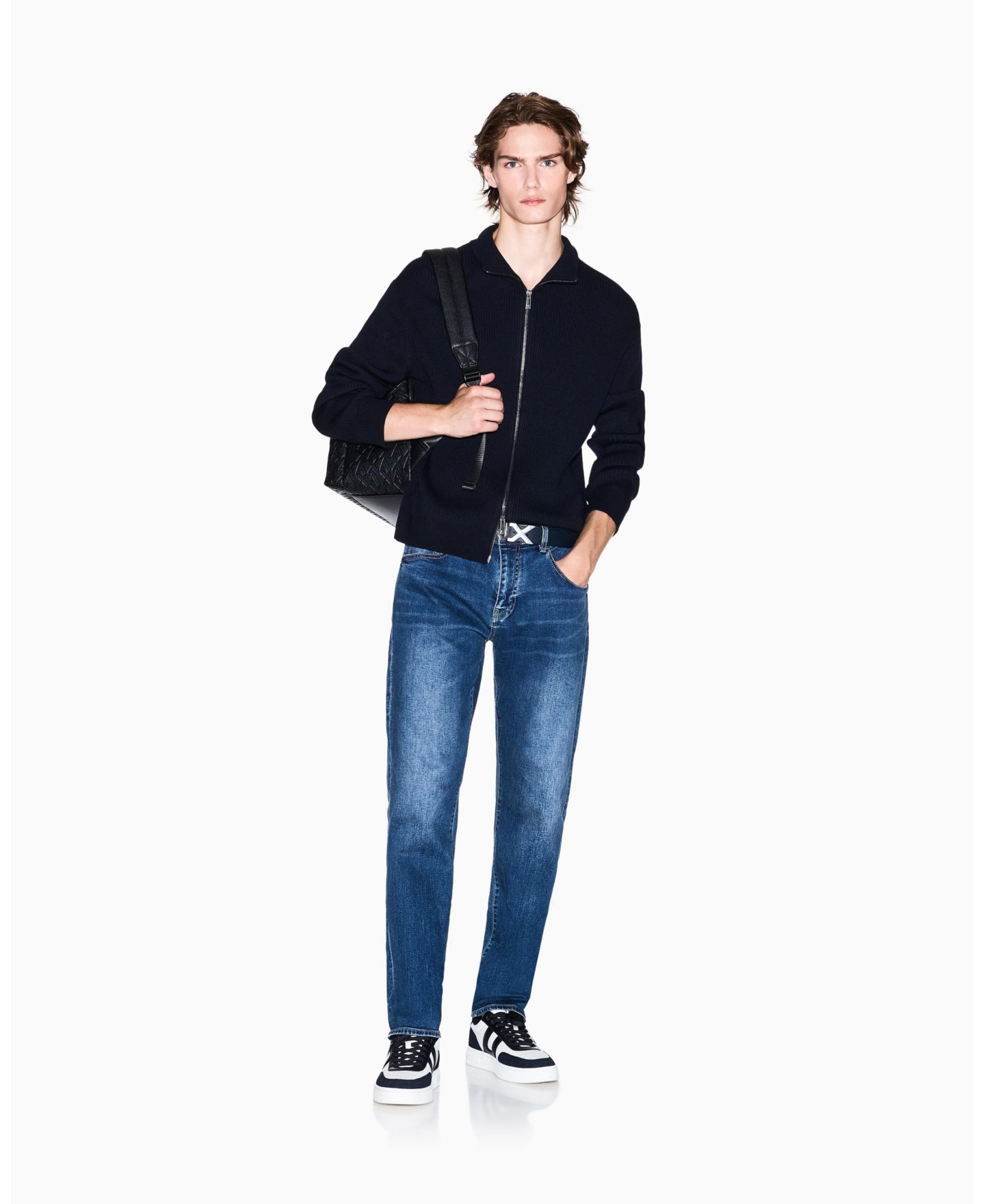 Мужские джинсы A|X Armani Exchange J13 Comfort Slim Cotton Denim Jeans, цвет: Синий джинсовый — фото 2