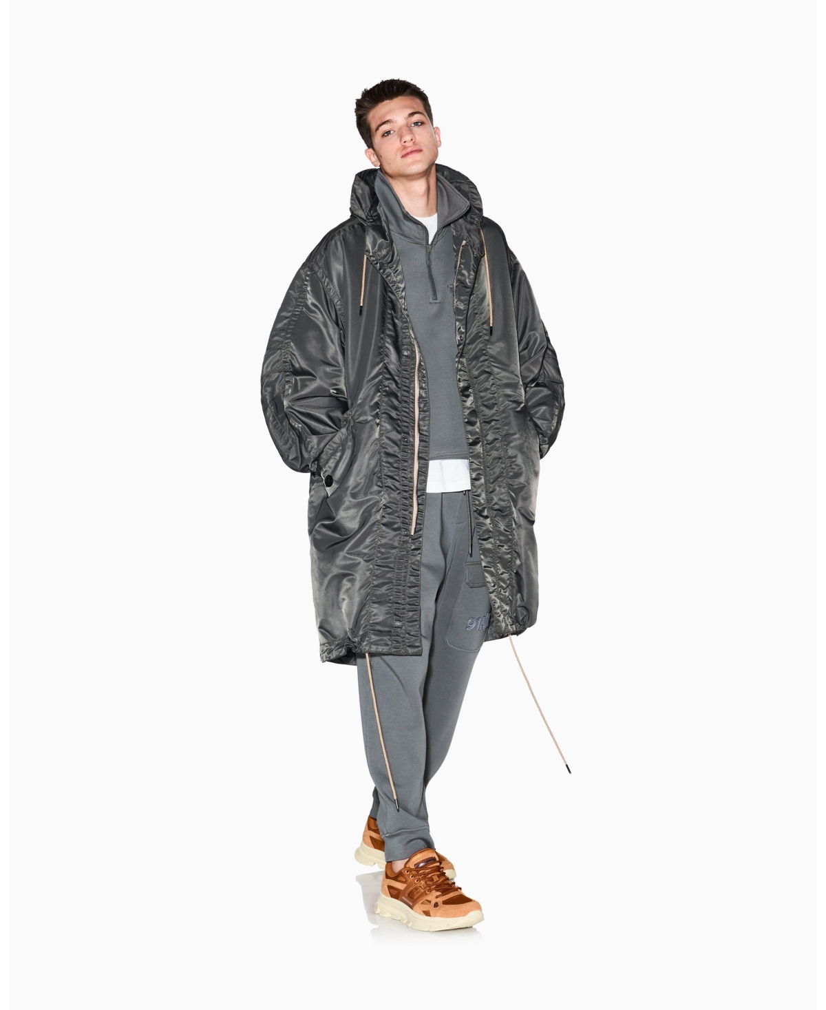 A|X Armani Exchange Men's Nylon Twill Trench Coat