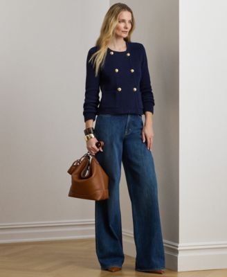 Petite Ranjan Double-Breasted Sweater Jacket