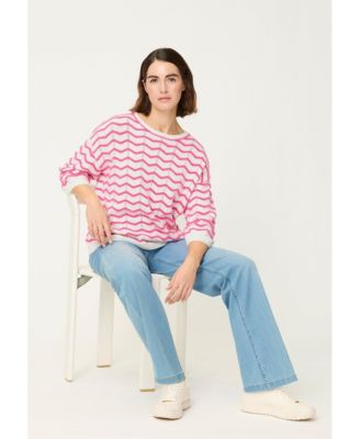 Women's Chevron Eyelash Knit Sweater