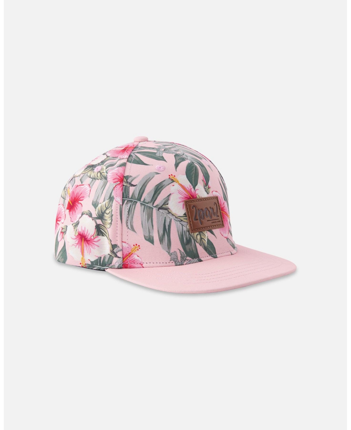Deux par Deux Baby Girls Cap Hibiscus Print