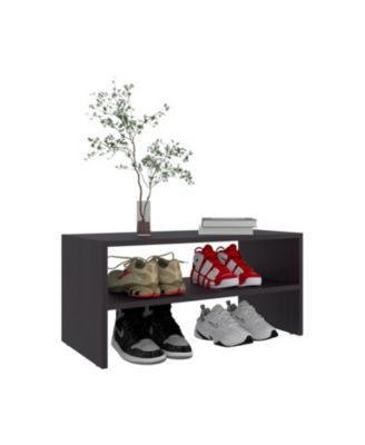 Norris shoe rack in melamine with 2 shelves,Wenge