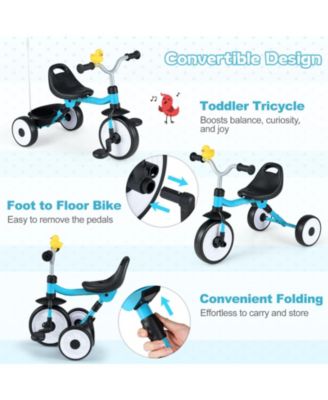 Toddler Tricycle with 3 Position Seat and Storage Basket for Kids