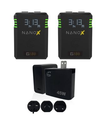 NANOX Micro 150 150Wh 14.8V 9900mAh SMART Gold-Mount Battery, Bundle with XPD-45 45W Universal USB-C PD Wall Charger