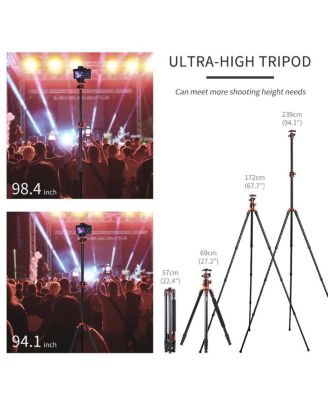 K234A6 4-Section Aluminum Travel Tripod/Monopod with Ball Head