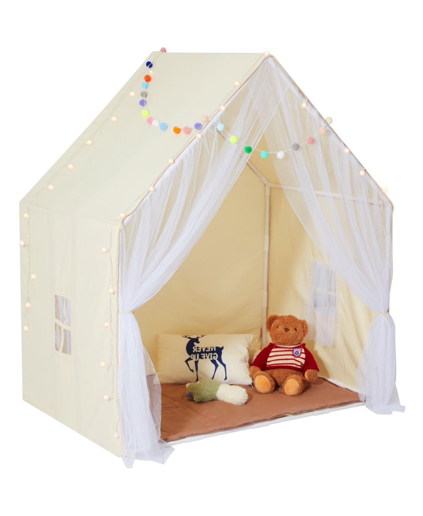 Детские игрушки SUGIFT Yurt Indoor Outdoor Play Tent, 3-Piece Set, Ages 3+, цвет: Бежевый — фото 5