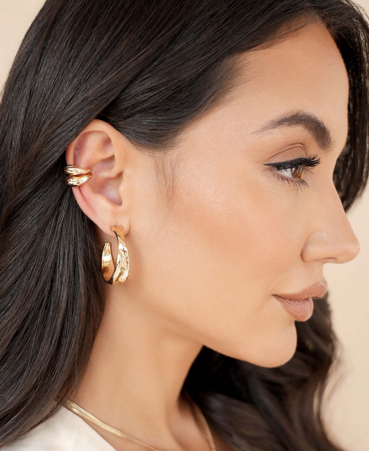 Ettika Liquid Luxe Gold Cuff Earrings